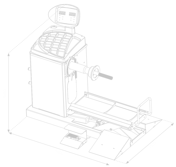 Balansemaskin BP 460. 230V 1-fas  Avbalansering Lastebil med hjulløft