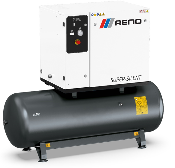 Reno 650/270 Silent Stempelkompressor 4kw 5,5hk 650l/min 11bar 270ltr tank