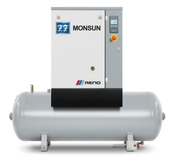 Reno Monsun2 skruekompressor med kjøletørke 2,2kw 1fas 230V 10bar 200ltr tank