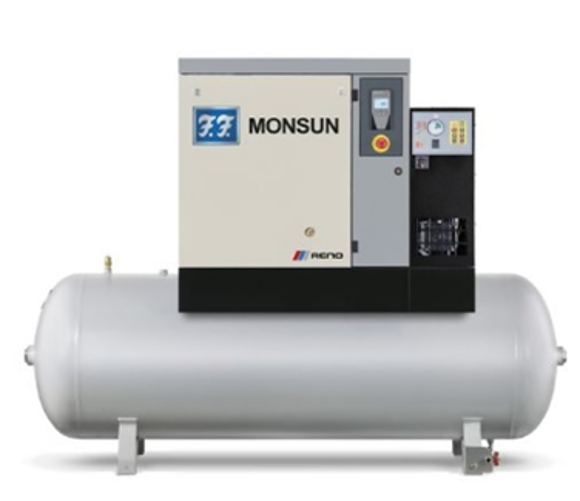 Reno Monsun8 skruekompressor med kjøletørke 7,5kw 10bar 270ltr tank