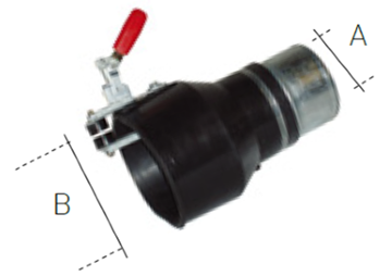 BGNP6 Eksosmunnstykke med CO måleåpning og festeklo. Åpning stuss Ø:180mm Slange Ø:150mm BGNP6 Eksosmunnstykke med CO måleåpning og festeklo. Åpning stuss Ø:180mm Slange Ø:150mm