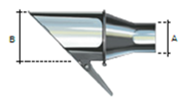 BA7 Eksosmunnstykke rustfritt med lokk. Åpning stuss Ø:180mm Slange Ø:150mm