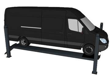 4 Søyler 6,5T x 6000 m.m.Flate baner og PD, PKK, Cross sjekk, Slitasjetester