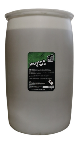 Forvask, bilvask, shampoo, Microtech Green 200ltr. .Kraftig, alkalisk vannbasert vaskemiddel med planteoljer