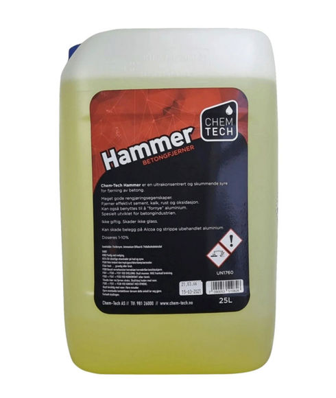 Hammer 25ltr. ultrakonsentrert og skummende syre for fjerning av betong.Doseres 1-10%