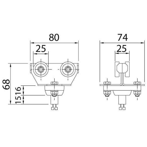 Slangevognprofil: 32/30 mm plast/stål