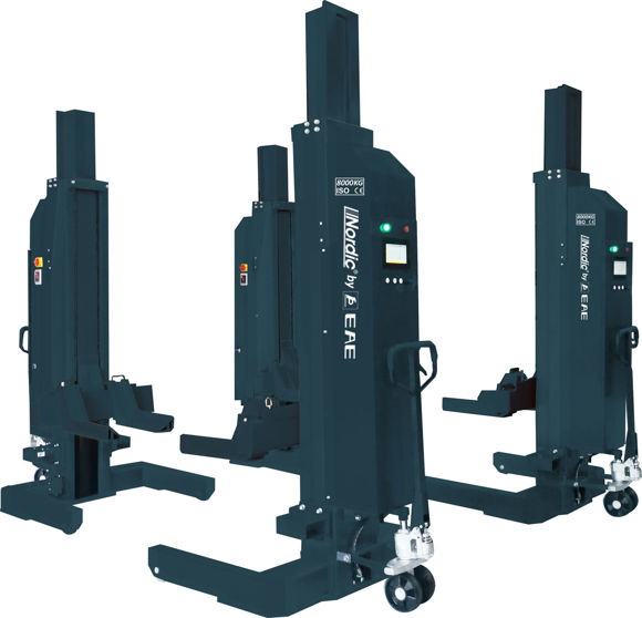 Lastebil løftere mobile, 4stk. 8000kg. Batteridrevet.