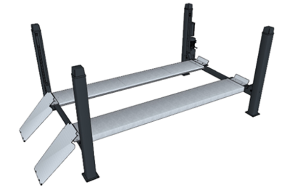 6435S.52L.50TE GALVANISERT - 4 Søyler løftebukk 5,0T x 5200mm. Flate baner.El.Betjent.