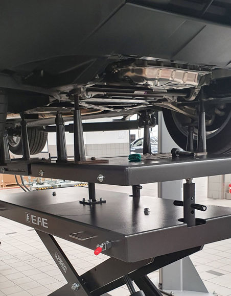 Bilde av EAE MS12M – mobilt batteriløftebord 1 200 kg med nivåregulering og uttrekkbar plattform