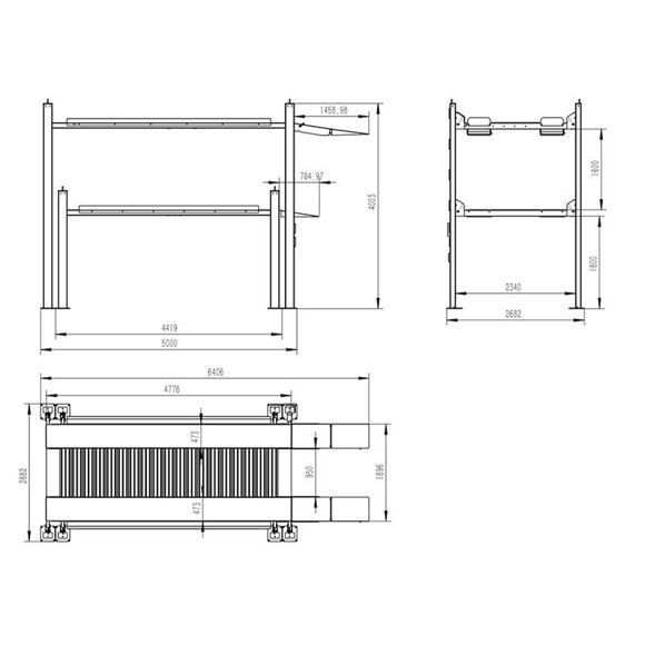 JUNHV JH-4P4500N Triple Stacker parkeringsløfter 3 nivå