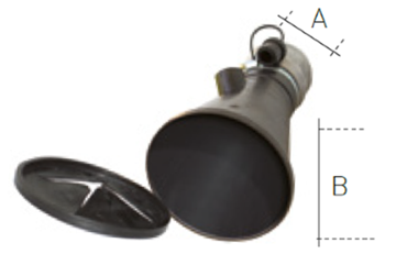 Bilde av AER BGNT Eksosmunnstykke med CO måleåpning. Åpning stuss Ø:140mm Slange Ø:100mm