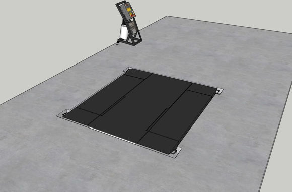 Bilde av EAE MR35 Nedfellingsplate – 6 mm pulverlakkert dråpemetallplate for nedfelling i gulv