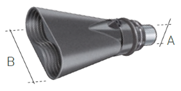 Bilde av AER BGO2 Eksosmunnstykke med oval måleåpning. Åpning stuss Ø:140mm Slange Ø:100mm