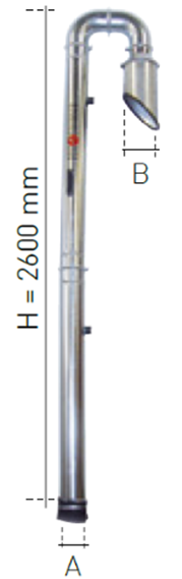 Bilde av AER BLP2 Eksosmunnstykke/forlenger 2,6m Ø:150mm