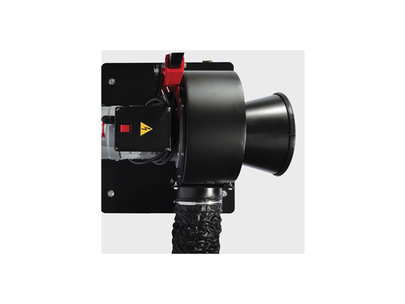 Bilde av AER ELEMAX mobilt eksosavsug for MC/bil/last/buss. 1.1 kW - 230V 1 fas 10m Ø 150 mm T12K slange