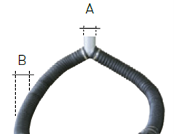 Bilde av AER KIT AS CAR10 Y-kobling med 2 korte eksoslanger. Slange/kobling Ø:150mm