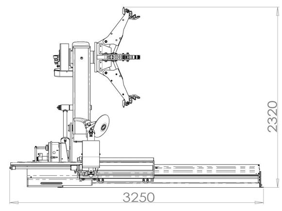 Bilde av Dekkmaskin Brigth BP 595 anlegg 14-60" hjul dia 2900mm. hjul bredde 1700 mm.max vekt 2500 kg 400V