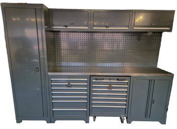 Bilde av Verkstedinnredning med 4 seksjoner 2640 x 500 x 1890 mm