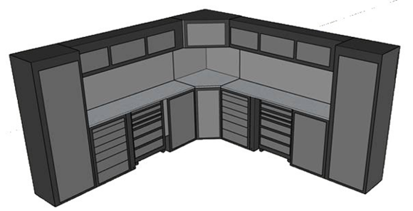 Bilde av Verkstedinnredning med 9 seksjoner/hjørne