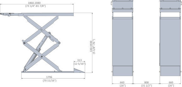 Bilde av 65A Sakseløfter - 4.Tonn. 3-fas 230/400 volt