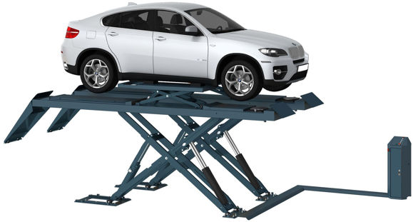 Bilde av 6604BWF.50L.40TEC Kjørebaneløfter 4,0 tonn Lengde 5000 mm. Byggehøyde  180 m.m med 3 tonn innebygd frihjulsløfter.