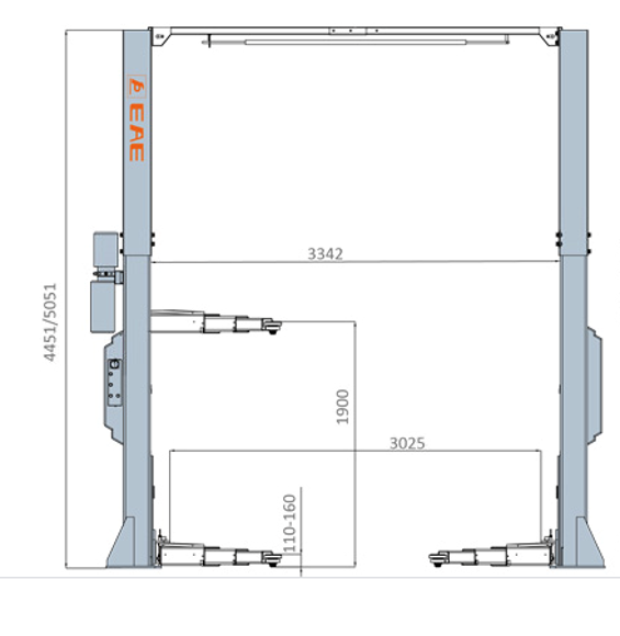 Bilde av C12EH 2-søyler løftebukk 6 tonn  H. 5051mm 230/ 400 Volt 3-fas
