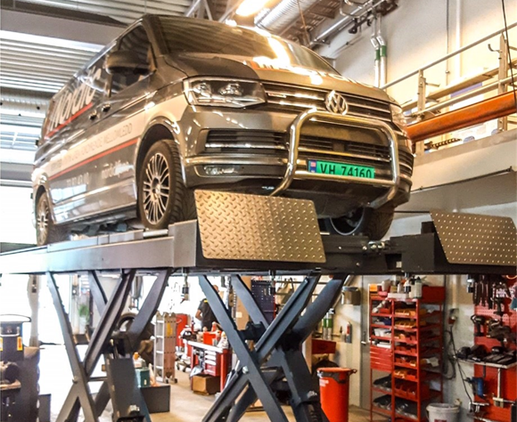 Bilde av HX6 BWF. 6,0 Tonn  GALVANISERT, Kjørebaneløfter L.5,4 mt.H. 380mm. uten påkjøringsramper