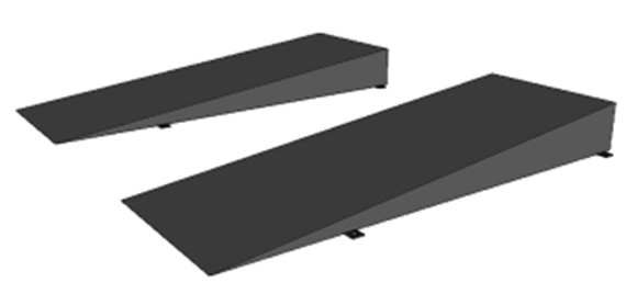 Bilde av Ramper for påkjøring bremseprøver etc GALVANISERT. L 2500 mm B 700 mm H 300 mm Sett med 2 stk