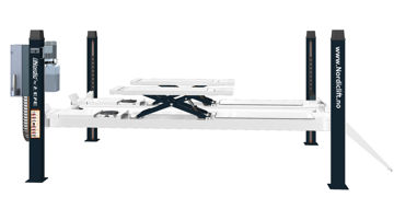 Bilde av 6435BWF.GALV48.40T Galvanisert 4-Søylet løftebukk 4,0T x 4800mm. inkl. Frihjulsløft, klar for Svingsk,Glideplater