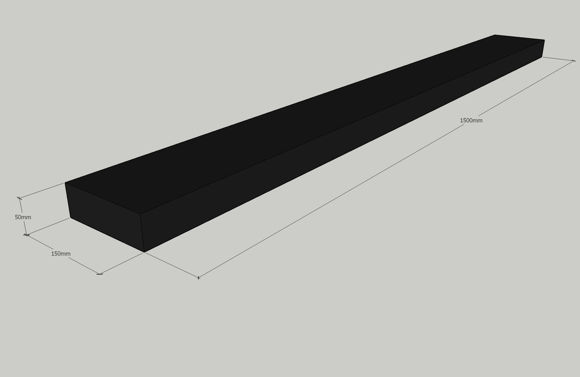 Bilde av Gummipad Myk Kit for sakseløfter 1500 x 150 x 50 mm  (2 Stk)