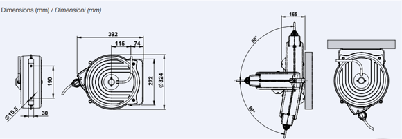 Bilde av Faicon slangetrommel m 5/16" slange- 15mtr. 8x12- 20bar -SAFE REWIND