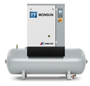 Bilde av Reno Monsun4 skruekompressor med kjøletørke 4kw 10bar 200ltr tank 400V