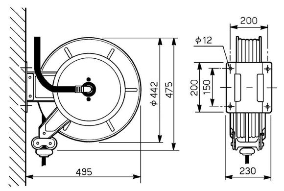 Bilde av faicom trommel rustfri uten slange-kap.25mt.3/8" HT 400bar