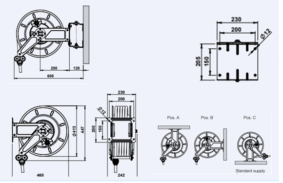 Bilde av faicom trommel  med 1/2" 13x20 - 20 mtr. 18 bar for luft