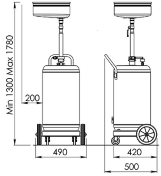 Bilde av Faicom smøreutstyr -oljemottaker mobil - 65 ltr