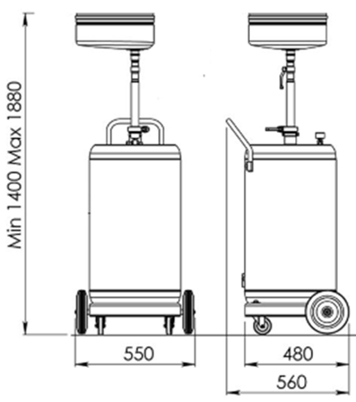 Bilde av faicom smøreutstyr -oljemottaker mobil - 90 ltr