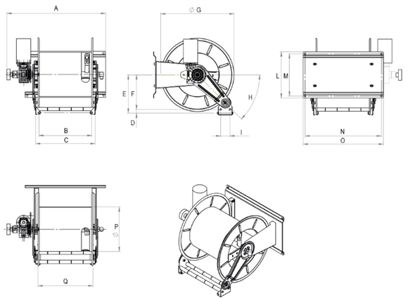 Bilde av Easywash elektrisk trommel for rørstaking -70mtr. 1/2" forberedt for fjernstyring