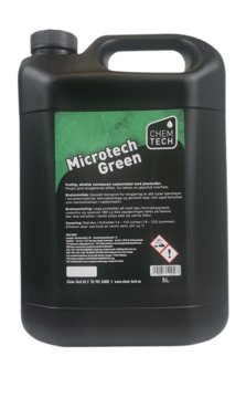 Bilde av Microtech Green 5 ltr. Kraftig, alkalisk vannbasert vaskemiddel med planteoljer.Vask av gulv.Dos: 1-4 - 1-10