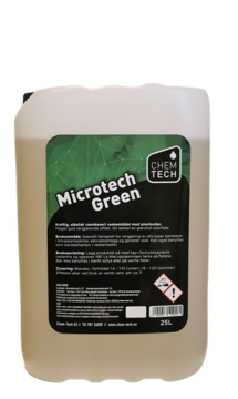 Bilde av Microtech Green 25ltr. .Kraftig, alkalisk vannbasert vaskemiddel med planteoljer. Vask av gulv.Dos: 1-4-1-10