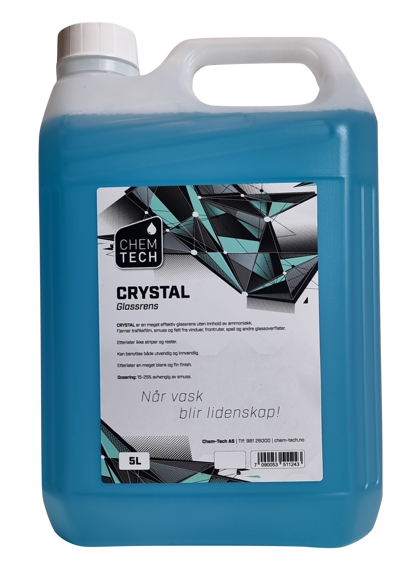 Bilde av Crystal 5ltr -Glassrens - legges på med spray - 15-25% utblanding -avhengig av smuss - uten ammoniakk