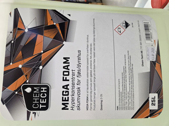 Bilde av Megafoam skumvask for fjøs/dyrehus  25ltr. Fjerner møkk,proteiner,fett,stivelse mm.