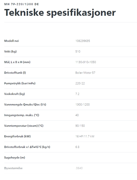 Bilde av MH 7P-220/1300 DE