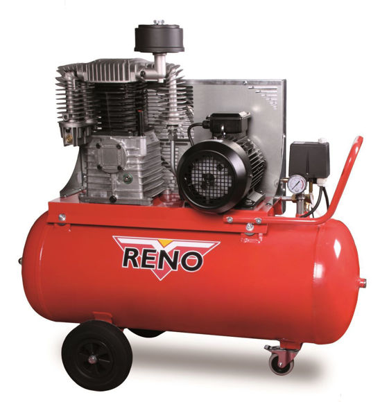 Bilde av kompressor 3fase-4hk- mobil-500 lrt/min 90 ltr. tank -230V