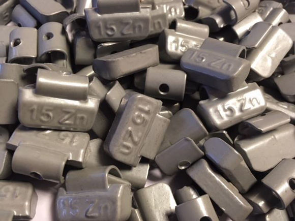 Bilde av lodd 15 gr.Zink ALU.FELG.clip on 100 stk i eske