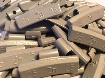 Bilde av lodd 25 gr.Zink ALU.FELG clip on 100 stk i eske