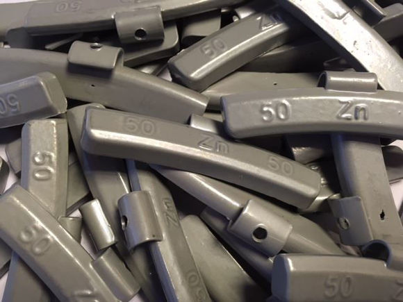 Bilde av lodd 50 gr.Zink ALU.FELG clip on 50 stk i eske