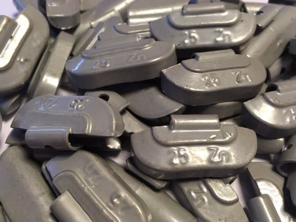 Bilde av lodd 25 gr.Zink STÅL FELG clip on 100 stk i eske