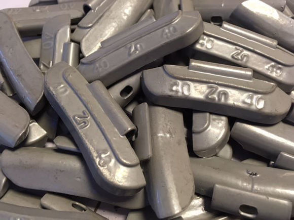 Bilde av lodd 40 gr.Zink STÅL FELG clip on 50 stk i eske