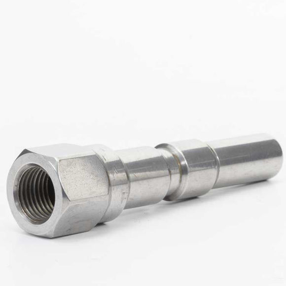 Bilde av Pluggnippel 1/4 hunn KW SW19 polert rustfritt stål - innv. 1/4"