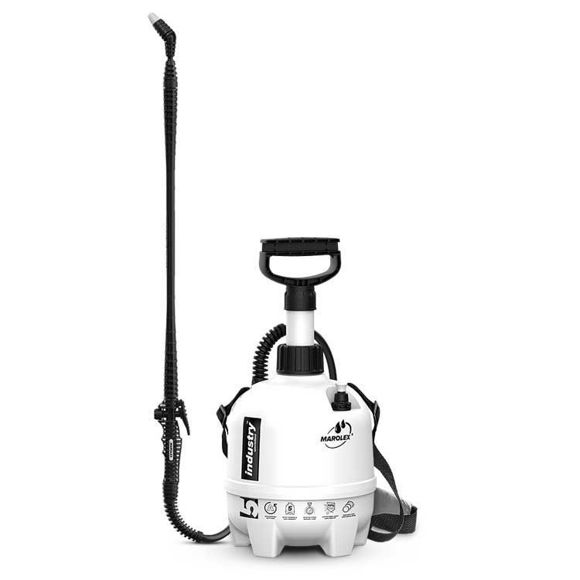 Bilde av kjemisprøyte  5 Ltr. -Viton -Hvit - For avfetting,syrefelgvask mm - bør skylles etter bruk - svart håndtak